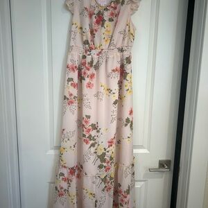 Isabel Maternity by Ingrid & Isabel Floral Maxi Dress in Pink and Yellow